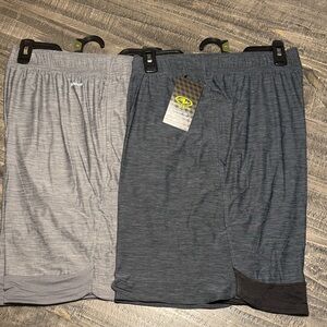 Men's Athletic Works Jersey Shorts - Light Grey Heather and Greystone (XL)Bundle